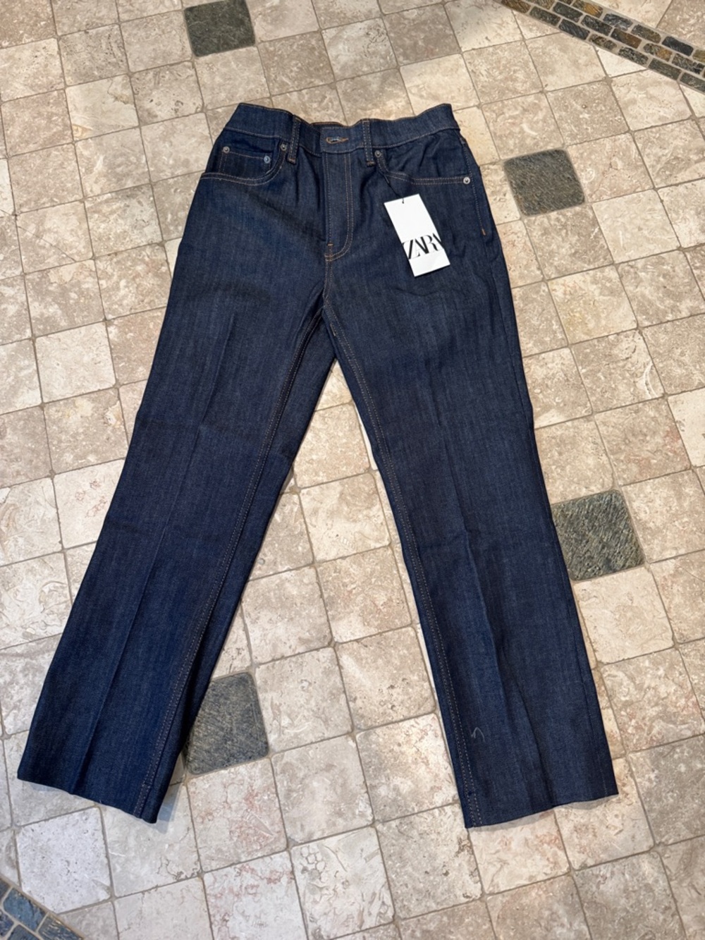 Zara Deep Blue Straight Jeans